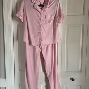 Juicy Couture Light Pink Button-Up Pajama Set